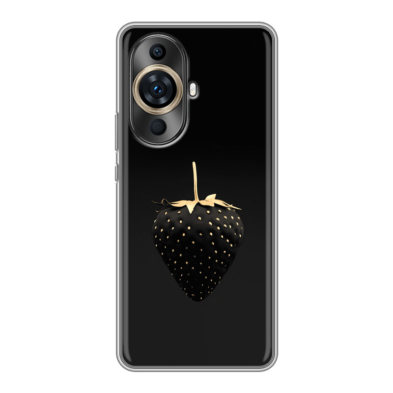 Силиконовый чехол на Huawei Nova 11 Pro с принтом Черная клубника Силиконовый чехол на Huawei Nova 11 Pro с принтом Черная клубника