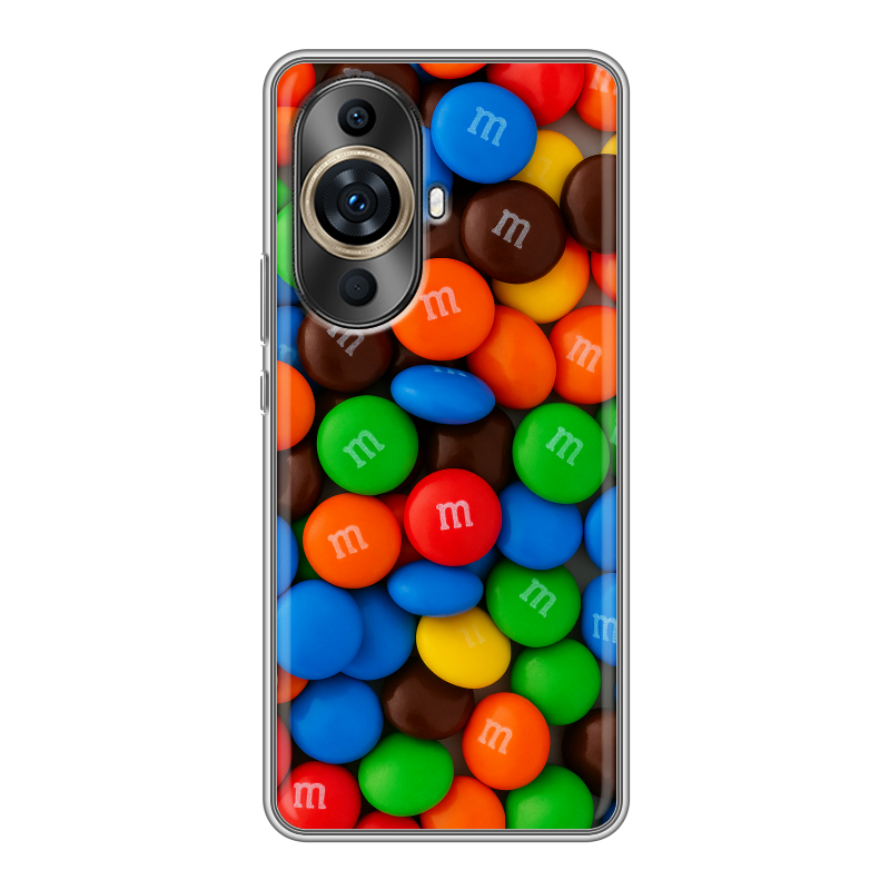 Силиконовый противоударный чехол на Huawei Nova 11 Pro с принтом Конфеты Силиконовый противоударный чехол на Huawei Nova 11 Pro с принтом Конфеты