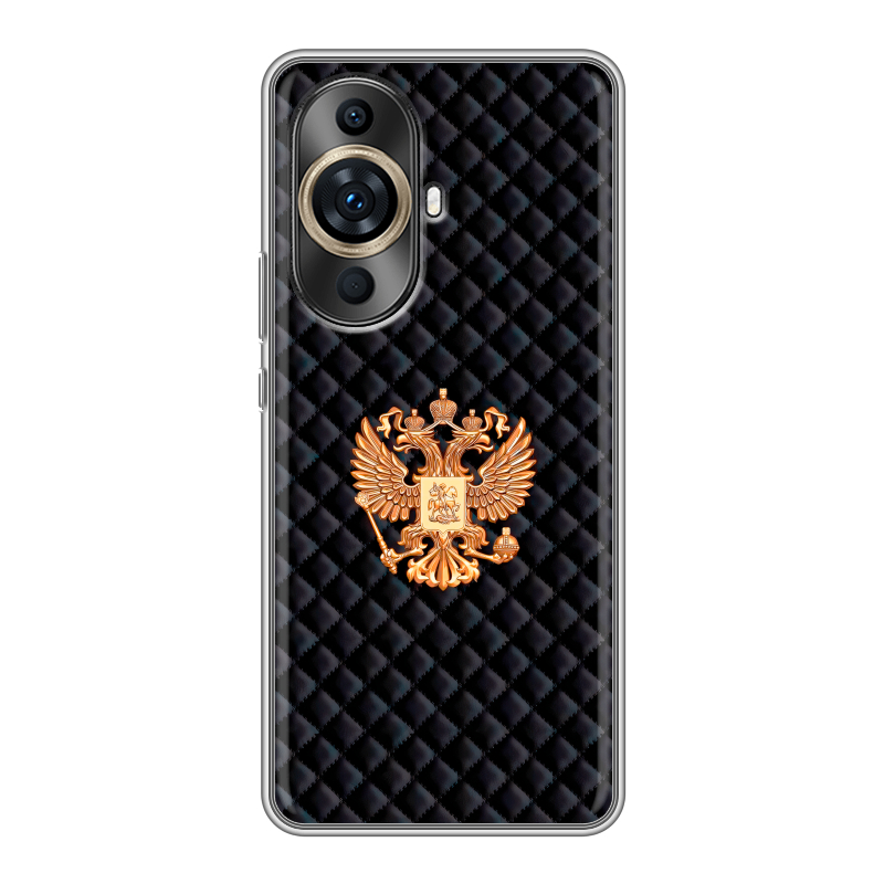 Силиконовый противоударный чехол на Huawei Nova 11 Pro с принтом Герб России принт Силиконовый противоударный чехол на Huawei Nova 11 Pro с принтом Герб России принт