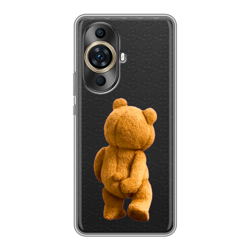 Силиконовый противоударный чехол на Huawei Nova 11 Pro с принтом Медведь Силиконовый противоударный чехол на Huawei Nova 11 Pro с принтом Медведь