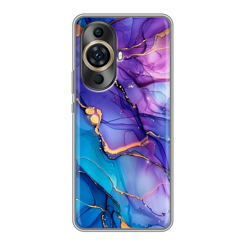 Силиконовый чехол на Huawei Nova 11 Pro с принтом синий мрамор Силиконовый чехол на Huawei Nova 11 Pro с принтом синий мрамор