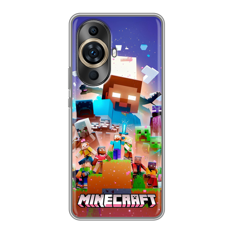 Силиконовый противоударный чехол на Huawei Nova 11 Pro с принтом Майнкрафт Minecraft Силиконовый противоударный чехол на Huawei Nova 11 Pro с принтом Майнкрафт Minecraft