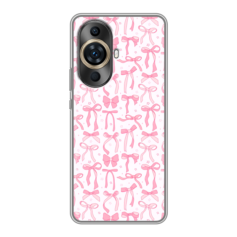 Силиконовый чехол на Huawei Nova 11 Pro с принтом Розовые бантики Силиконовый чехол на Huawei Nova 11 Pro с принтом Розовые бантики