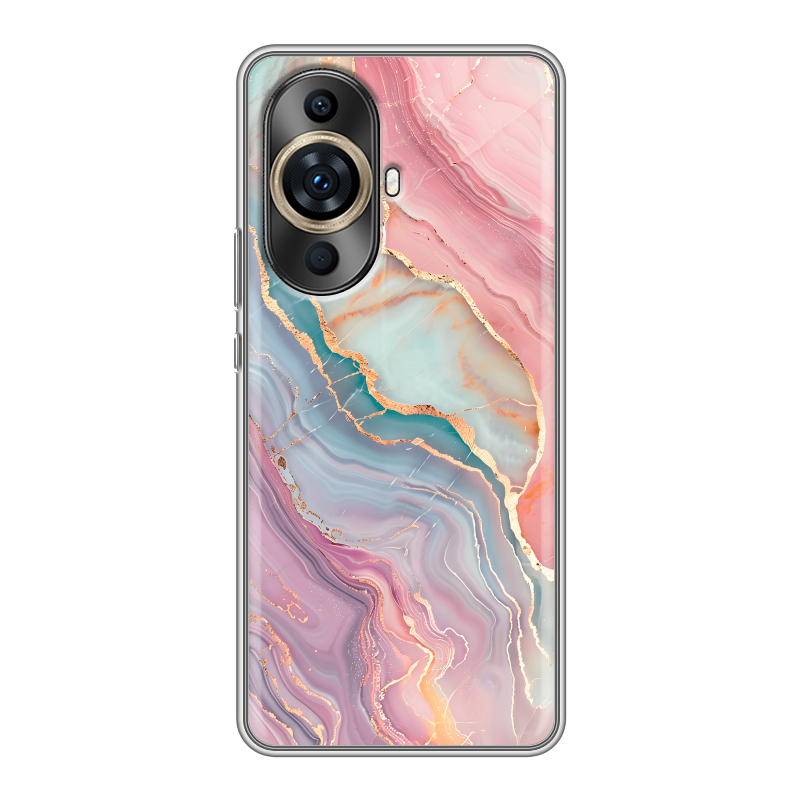 Силиконовый чехол на Huawei Nova 11 Pro с принтом розовый мрамор Силиконовый чехол на Huawei Nova 11 Pro с принтом розовый мрамор
