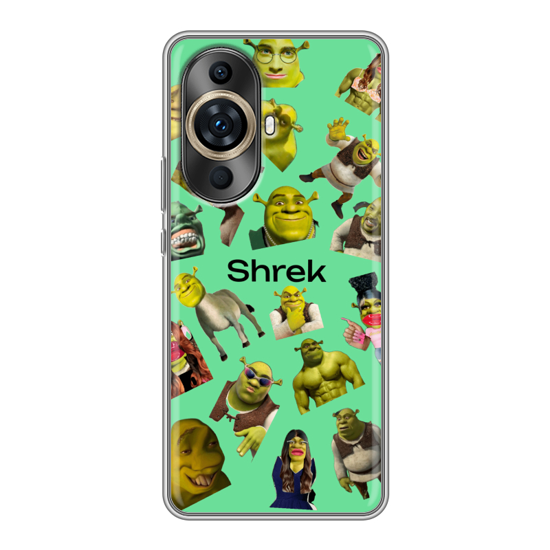 Силиконовый противоударный чехол на Huawei Nova 11 Pro с принтом Шрек Shrek Силиконовый противоударный чехол на Huawei Nova 11 Pro с принтом Шрек Shrek