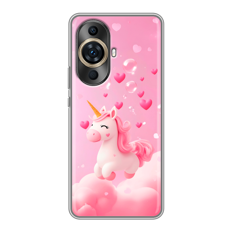 Силиконовый противоударный чехол на Huawei Nova 11 Pro с принтом Единорог Силиконовый противоударный чехол на Huawei Nova 11 Pro с принтом Единорог
