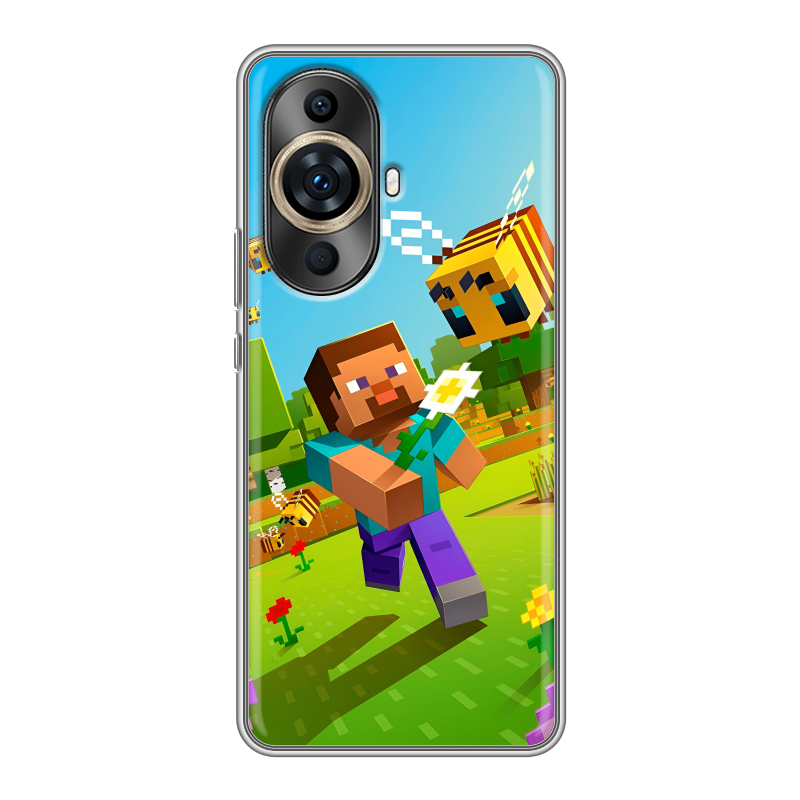 Силиконовый противоударный чехол на Huawei Nova 11 Pro с принтом Майнкрафт Minecraft Силиконовый противоударный чехол на Huawei Nova 11 Pro с принтом Майнкрафт Minecraft