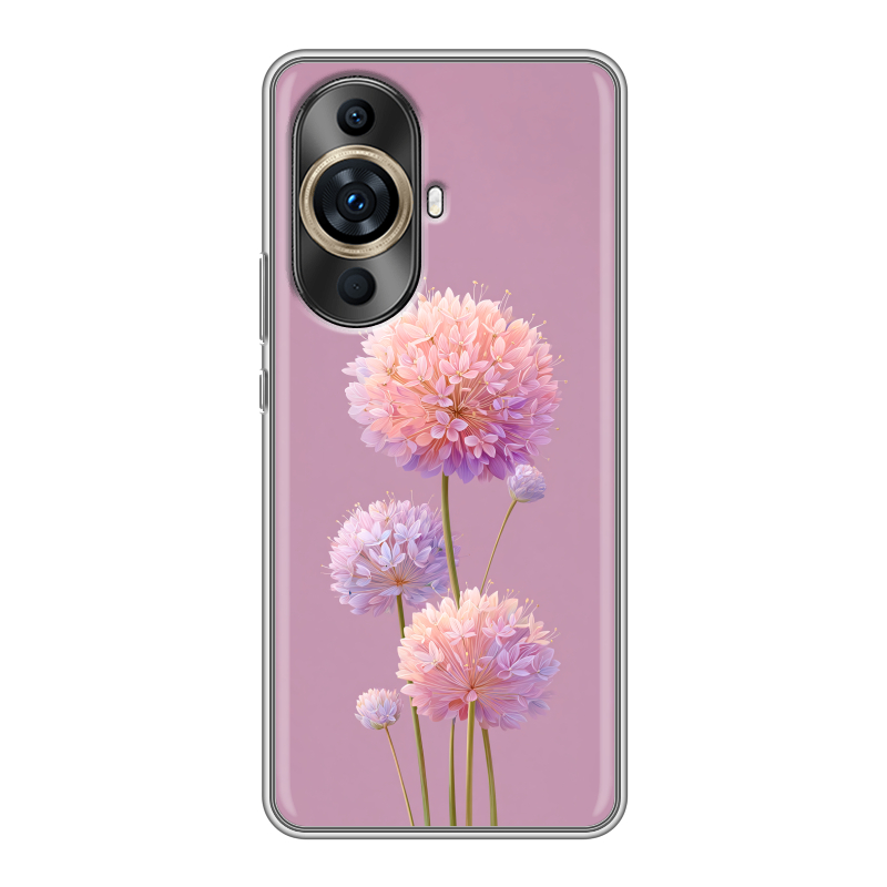 Силиконовый противоударный чехол на Huawei Nova 11 Pro с принтом Цветы Силиконовый противоударный чехол на Huawei Nova 11 Pro с принтом Цветы