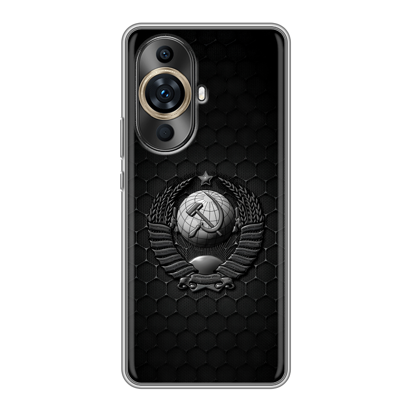 Силиконовый чехол на Huawei Nova 11 Pro с принтом Герб Флаг СССР Силиконовый чехол на Huawei Nova 11 Pro с принтом Герб Флаг СССР