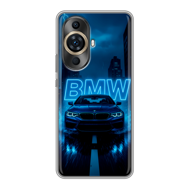 Силиконовый противоударный чехол на Huawei Nova 11 Pro с принтом BMW БМВ Силиконовый противоударный чехол на Huawei Nova 11 Pro с принтом BMW БМВ