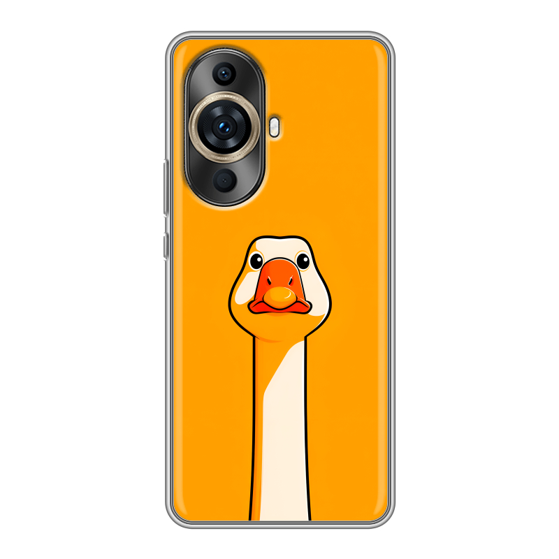 Силиконовый чехол на Huawei Nova 11 Pro с принтом Смешная утка Силиконовый чехол на Huawei Nova 11 Pro с принтом Смешная утка