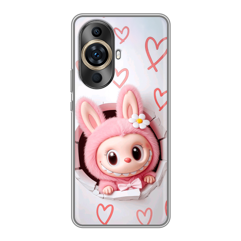 Силиконовый противоударный чехол на Huawei Nova 11 Pro с принтом Labubu Лабубу Силиконовый противоударный чехол на Huawei Nova 11 Pro с принтом Labubu Лабубу