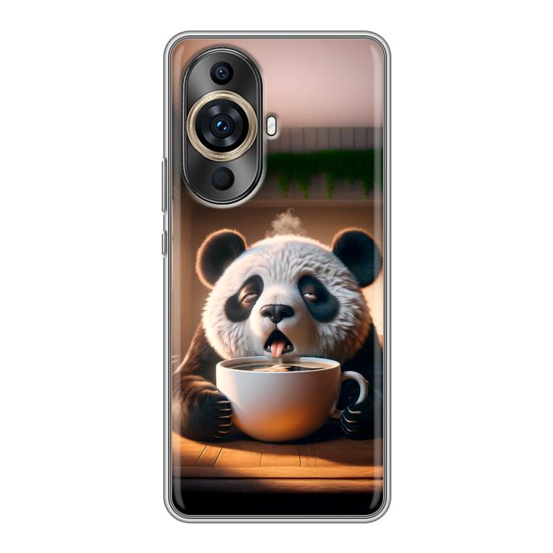 Силиконовый чехол на Huawei Nova 11 Pro с принтом смешная панда Силиконовый чехол на Huawei Nova 11 Pro с принтом смешная панда