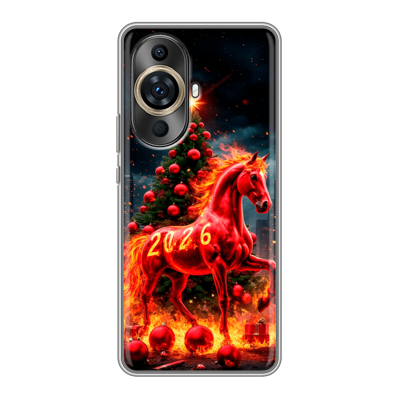 Силиконовый чехол на Huawei Nova 11 Pro с принтом Новый год Силиконовый чехол на Huawei Nova 11 Pro с принтом Новый год