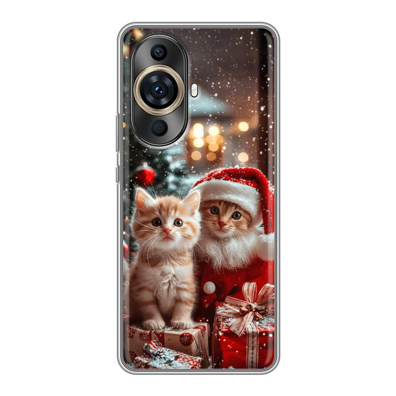 Силиконовый противоударный чехол на Huawei Nova 11 Pro с принтом Новый год Силиконовый противоударный чехол на Huawei Nova 11 Pro с принтом Новый год