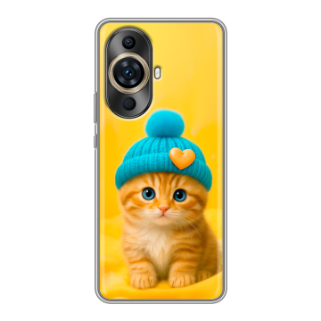 Силиконовый чехол на Huawei Nova 11 Ultra с принтом Котенок в шапке
