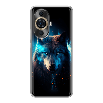 Силиконовый чехол на Huawei Nova 11 Ultra с принтом Волк ночной