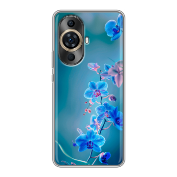 Силиконовый чехол на Huawei Nova 11 Ultra с принтом Голубые цветы