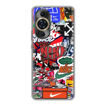 Силиконовый чехол на Huawei Nova 11 Ultra с принтом Найк Nike яркий