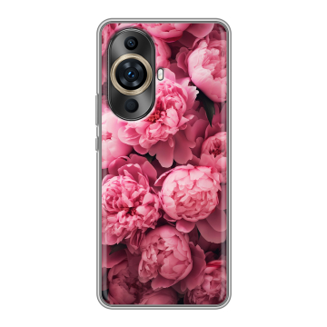 Силиконовый чехол на Huawei Nova 11 Ultra с принтом цветы пионы