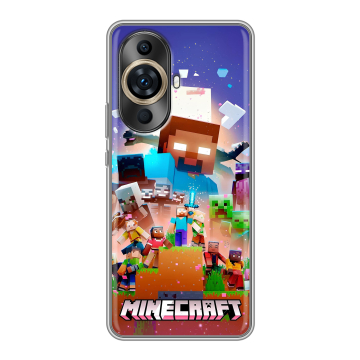 Силиконовый чехол на Huawei Nova 11 Ultra с принтом Майнкрафт Minecraft