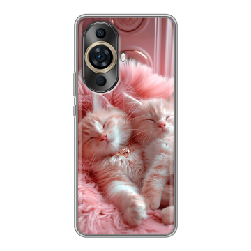 Силиконовый чехол на Huawei Nova 11 Ultra с принтом котята котики