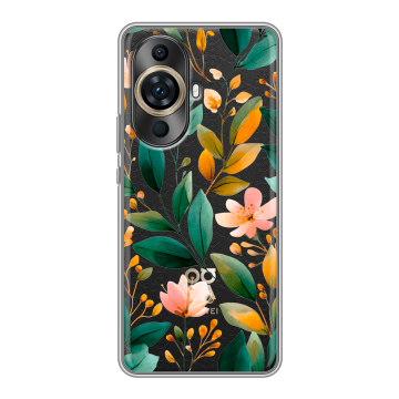 Силиконовый чехол на Huawei Nova 11 Ultra с принтом Цветы паттерн
