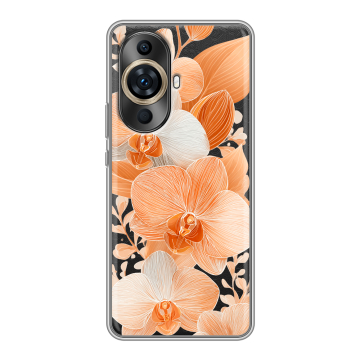 Силиконовый чехол на Huawei Nova 11 Ultra с принтом Бежевые цветы