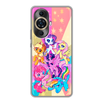 Силиконовый чехол на Huawei Nova 11 Ultra с принтом My little pony Дружба чудо