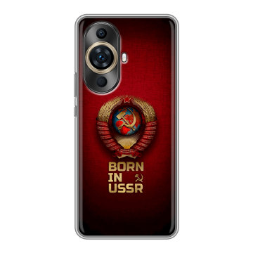 Силиконовый чехол на Huawei Nova 11 Ultra с принтом Флаг Герб СССР