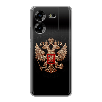 Силиконовый чехол на Tecno Pova 5 4G с принтом Герб России Силиконовый чехол на Tecno Pova 5 4G с принтом Герб России