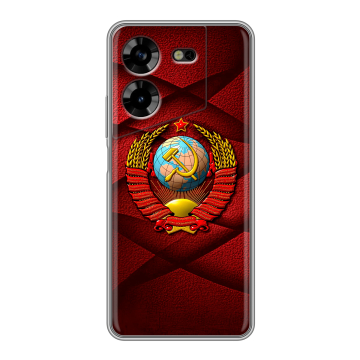 Силиконовый чехол на Tecno Pova 5 4G с принтом Герб СССР Силиконовый чехол на Tecno Pova 5 4G с принтом Герб СССР