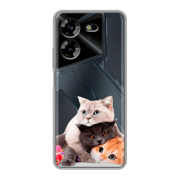 Силиконовый чехол на Tecno Pova 5 4G с принтом Кошки Силиконовый чехол на Tecno Pova 5 4G с принтом Кошки