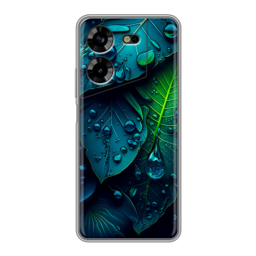 Силиконовый чехол на Tecno Pova 5 4G с принтом Листья Силиконовый чехол на Tecno Pova 5 4G с принтом Листья