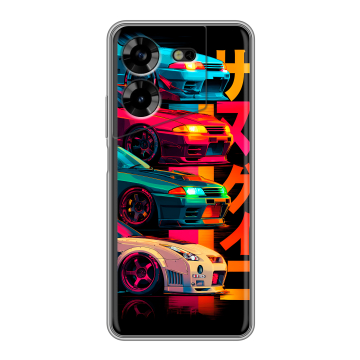 Силиконовый чехол на Tecno Pova 5 4G с принтом Гоночные машины Силиконовый чехол на Tecno Pova 5 4G с принтом Гоночные машины
