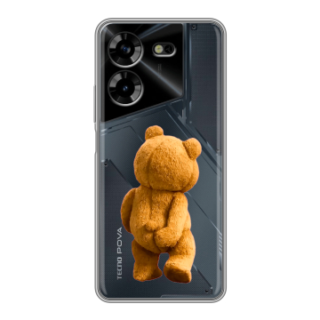 Силиконовый чехол на Tecno Pova 5 4G с принтом Медведь Силиконовый чехол на Tecno Pova 5 4G с принтом Медведь