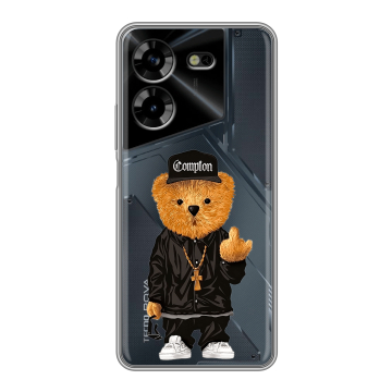 Силиконовый чехол на Tecno Pova 5 4G с принтом Плюшевый медведь