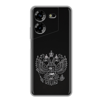 Силиконовый чехол на Tecno Pova 5 4G с принтом Герб России Силиконовый чехол на Tecno Pova 5 4G с принтом Герб России