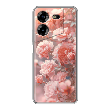 Силиконовый чехол на Tecno Pova 5 4G с принтом Розовые розы