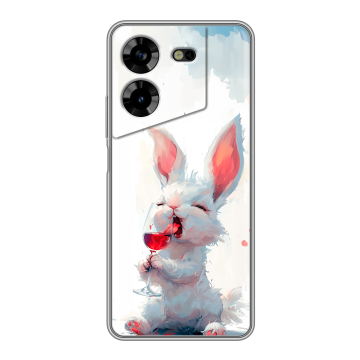 Силиконовый чехол на Tecno Pova 5 4G с принтом кролик зайчик
