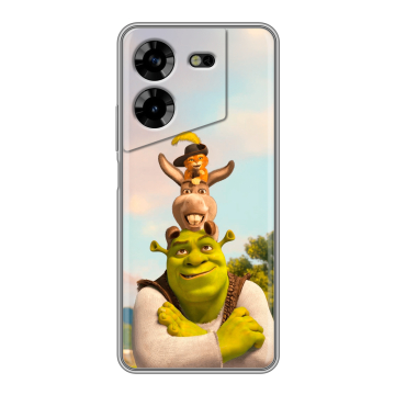 Силиконовый чехол на Tecno Pova 5 4G с принтом Шрек Shrek Силиконовый чехол на Tecno Pova 5 4G с принтом Шрек Shrek