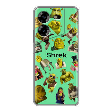 Силиконовый чехол на Tecno Pova 5 4G с принтом Шрек Shrek Силиконовый чехол на Tecno Pova 5 4G с принтом Шрек Shrek