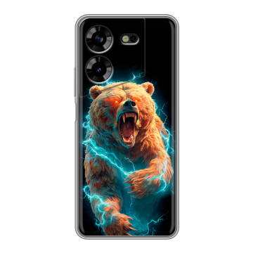 Силиконовый чехол на Tecno Pova 5 4G с принтом Медведь Силиконовый чехол на Tecno Pova 5 4G с принтом Медведь