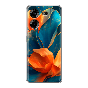 Силиконовый чехол на Tecno Pova 5 4G с принтом Цветы Силиконовый чехол на Tecno Pova 5 4G с принтом Цветы