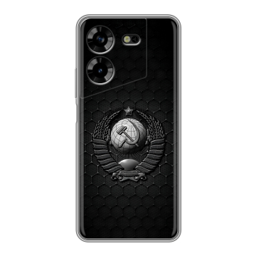 Силиконовый чехол на Tecno Pova 5 4G с принтом Герб Флаг СССР Силиконовый чехол на Tecno Pova 5 4G с принтом Герб Флаг СССР