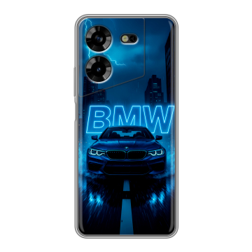 Силиконовый чехол на Tecno Pova 5 4G с принтом BMW БМВ Силиконовый чехол на Tecno Pova 5 4G с принтом BMW БМВ