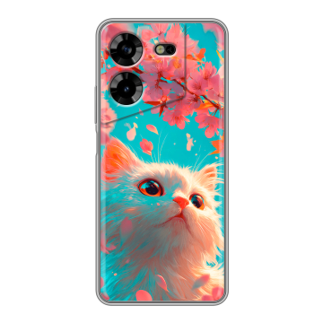 Силиконовый чехол на Tecno Pova 5 4G с принтом Красивый кот Силиконовый чехол на Tecno Pova 5 4G с принтом Красивый кот