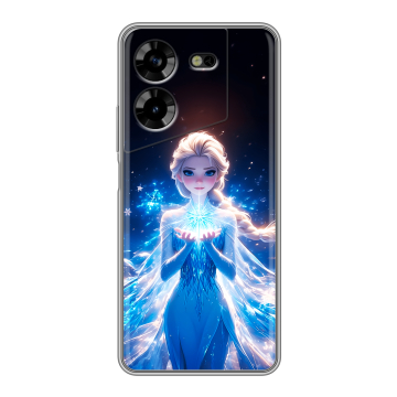Силиконовый чехол на Tecno Pova 5 4G с принтом Холодное сердце Frozen Силиконовый чехол на Tecno Pova 5 4G с принтом Холодное сердце Frozen
