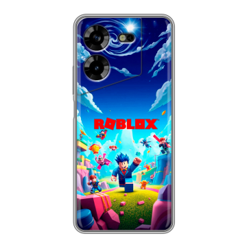 Силиконовый чехол на Tecno Pova 5 4G с принтом Roblox Роблокс