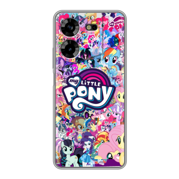 Силиконовый чехол на Tecno Pova 5 4G с принтом My little pony Дружба чудо Силиконовый чехол на Tecno Pova 5 4G с принтом My little pony Дружба чудо